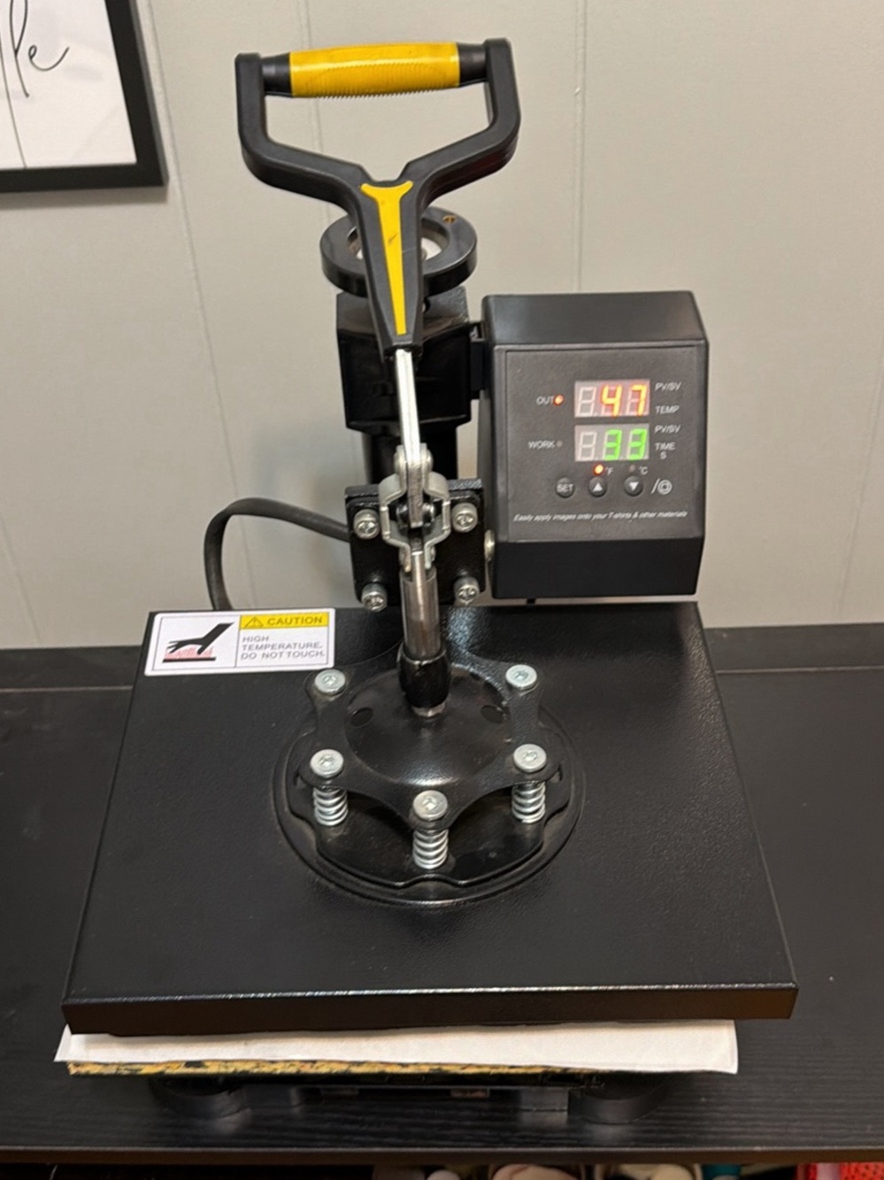 Heat Press Machine - Black and Yellow